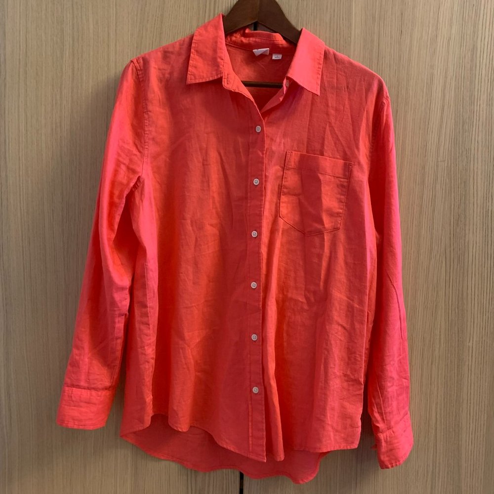 NEW Linen Blend GAP Button Up Blouse